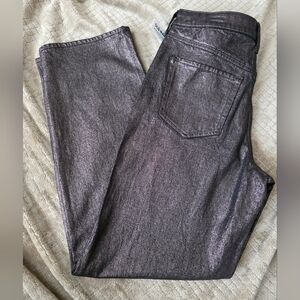NWT Old Navy OG Loose Metelic Gold/Black Jeans Sz 8‎